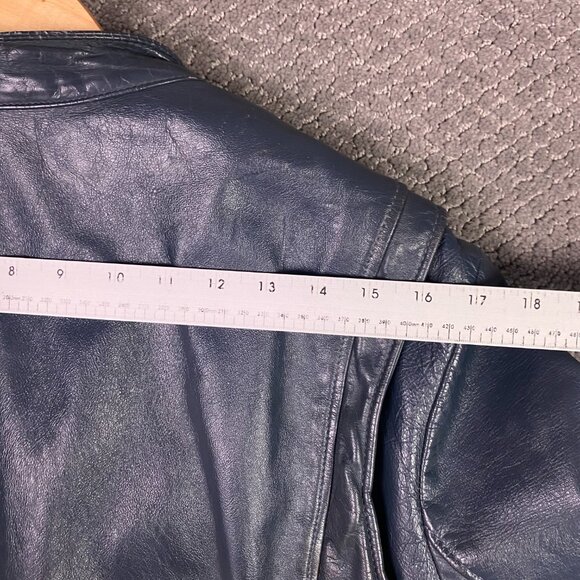 Vintage Drospo Cafe Racer Leather Jacket Men's 42 Gray Motorcycle Biker Talon - Picture 13 of 15